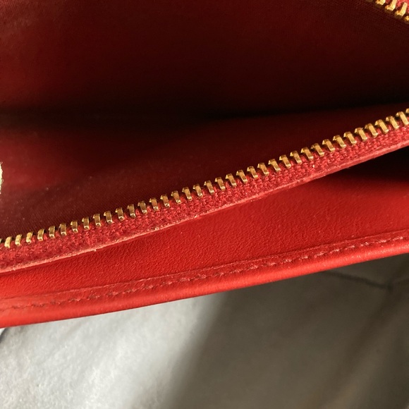 Prada Red Quilted Long Wallet with Attached ID Card Holder - Picture 9 of 16